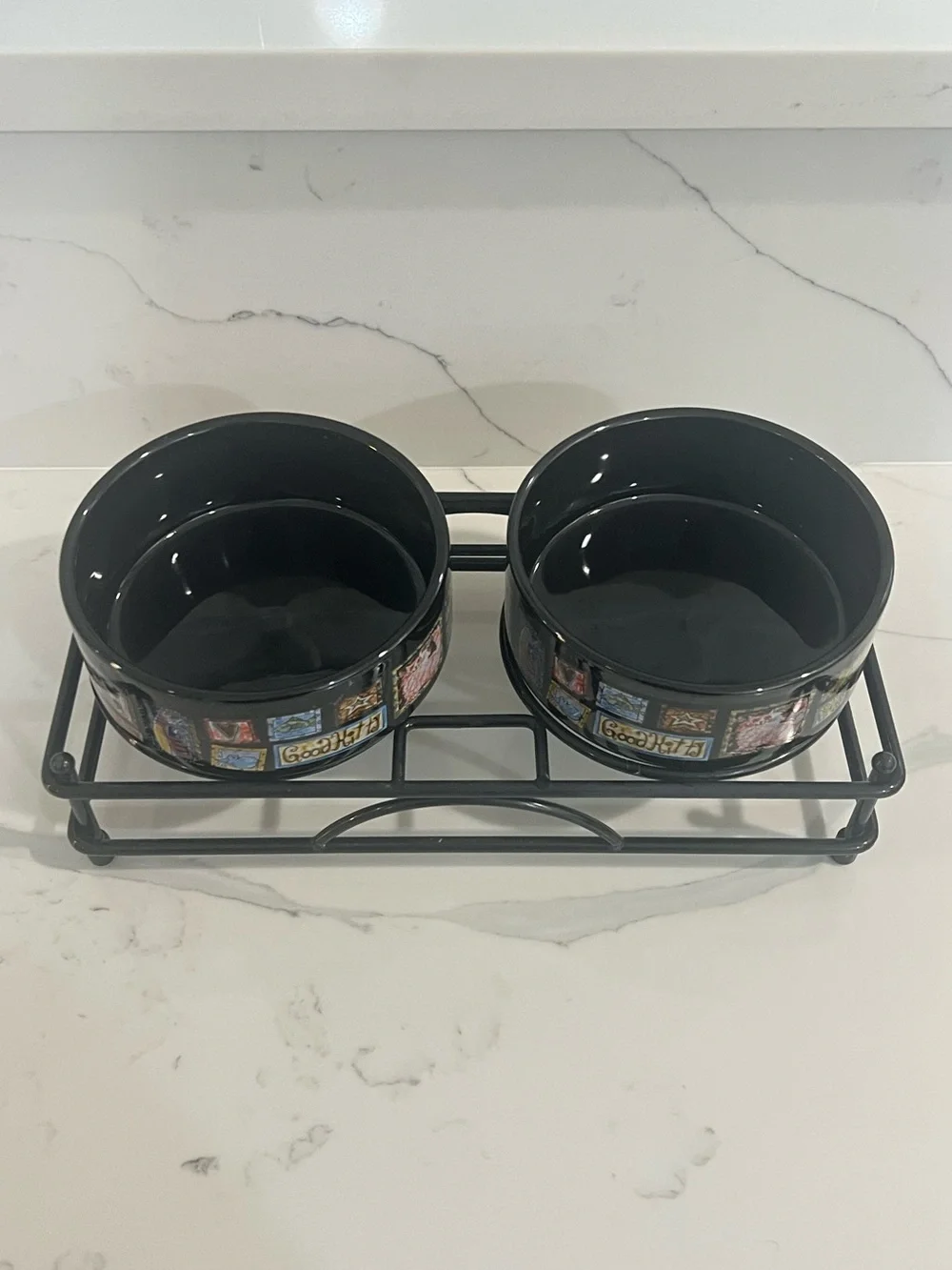 2 Whisker City Cat Food Water Bowl Dish with stand